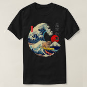 Engelse Bulldog Japans Kanagawa Wave Surf Loyal T-shirt (Design voorkant)