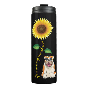 Engelse Bulldog Je bent mijn Sunshine Sunflower Thermosbeker