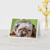 Engelse Bulldog-kaart Kaart (Gele Bloem)