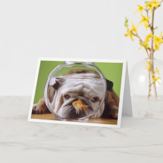 Engelse Bulldog-kaart Kaart (Gele Bloem)