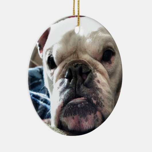 Engelse Bulldog Keramisch Ornament (Rechts)