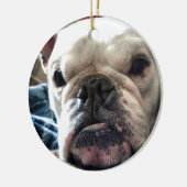 Engelse Bulldog Keramisch Ornament (Links)