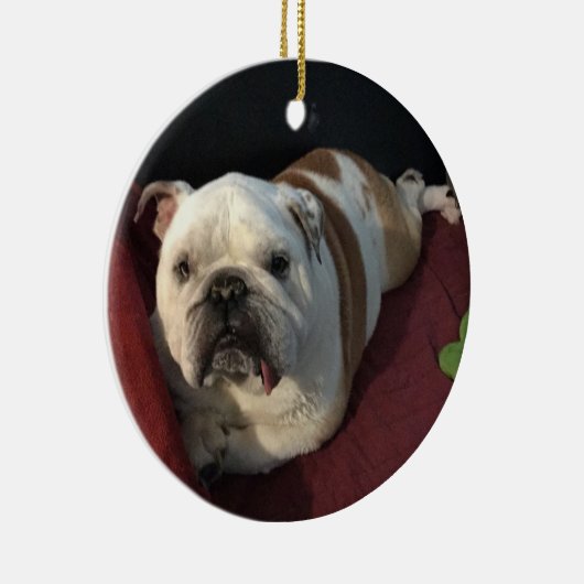 Engelse Bulldog Keramisch Ornament (Rechts)