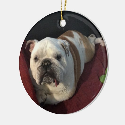 Engelse Bulldog Keramisch Ornament (Links)