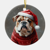 Engelse Bulldog Keramisch Ornament (Voorkant)