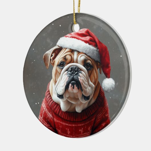 Engelse Bulldog Keramisch Ornament (Links)