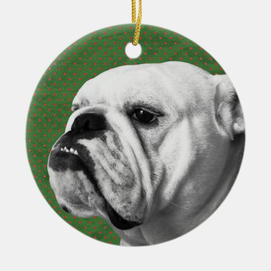 Engelse Bulldog Keramisch Ornament (Voorkant)
