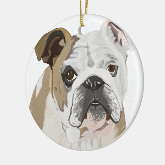 Engelse Bulldog Keramisch Ornament (Links)