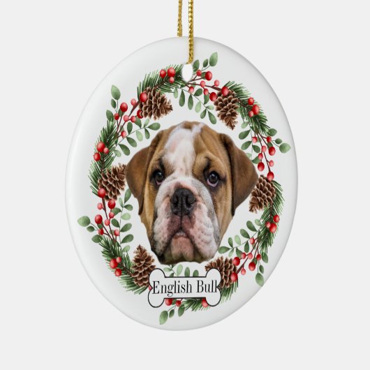 Engelse Bulldog Keramisch Ornament (Rechts)