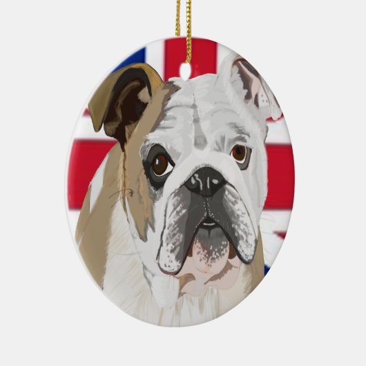 Engelse Bulldog Keramisch Ornament (Rechts)