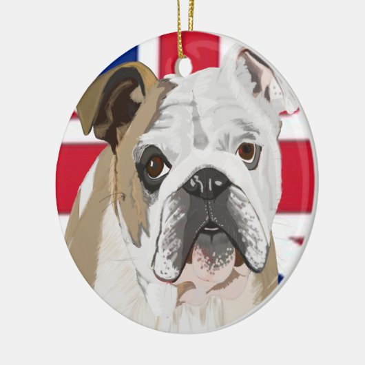 Engelse Bulldog Keramisch Ornament (Links)