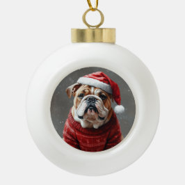Engelse bulldog keramische bal ornament