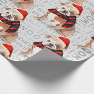 Engelse Bulldog Kerst voor Hondenliefhebbers Cadeaupapier