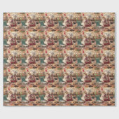 Engelse Bulldog Kerstbakken: Festive Kerstmis Cadeaupapier (Vlak)