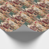 Engelse Bulldog Kerstbakken: Festive Kerstmis Cadeaupapier (Hoek)