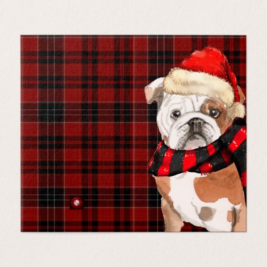 Engelse Bulldog kerstfeest Red Holiday Pset Kaart (Buitenkant ongevouwen)