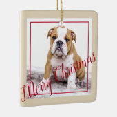 Engelse Bulldog kerstfeestdag - foto Keramisch Ornament (Rechts)
