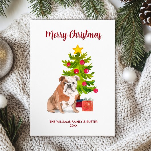 Engelse Bulldog Kerstkaart