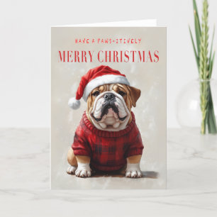 Engelse Bulldog Kerstkaart Bedankkaart