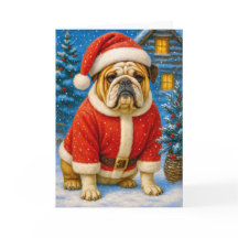 Engelse Bulldog Kerstkaart
