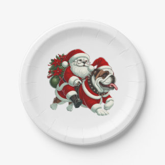 Engelse Bulldog kerstkerstboomluiden Papieren Bordje