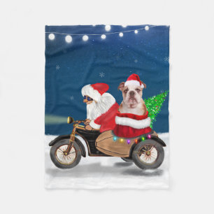 Engelse Bulldog kerstkerstkerstkerstman Fleece Deken