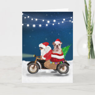 Engelse Bulldog kerstkerstkerstkerstman Kaart