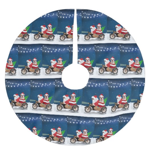 Engelse Bulldog kerstkerstkerstkerstman Kerstboom Rok (Voorkant)