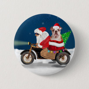 Engelse Bulldog kerstkerstkerstkerstman T Ronde Button 5,7 Cm