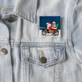 Engelse Bulldog kerstkerstkerstkerstman Vierkante Button 5,1 Cm (In situ)