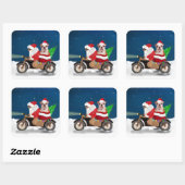 Engelse Bulldog kerstkerstkerstkerstman Vierkante Sticker (Vel)