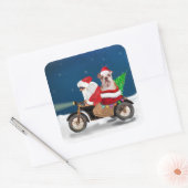 Engelse Bulldog kerstkerstkerstkerstman Vierkante Sticker (Envelop)