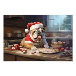 Engelse Bulldog Kerstkoekjes Vakantie Foto Afdruk