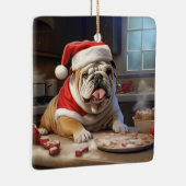 Engelse Bulldog Kerstkoekjes Vakantie Keramisch Ornament (Rechts)