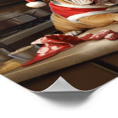 Engelse Bulldog Kerstkoekjes Vakantie Poster (Hoek)