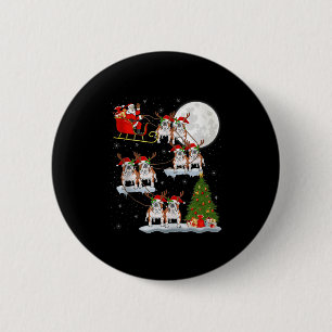 Engelse Bulldog Kerstman slee Flying Funny Magisch Ronde Button 5,7 Cm