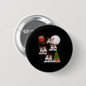 Engelse Bulldog Kerstman slee Flying Funny Magisch Ronde Button 5,7 Cm (Voorkant /achterkant)