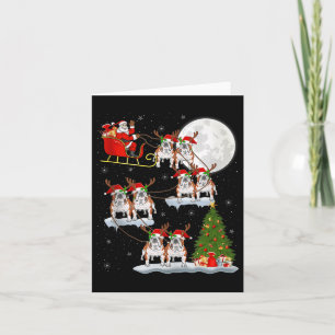 Engelse Bulldog Kerstman slee vliegend grappig mag Kaart