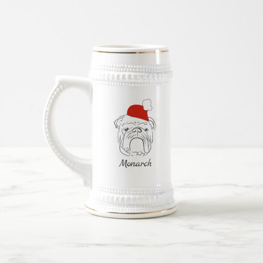 Engelse Bulldog Kerstmis Bierpul (Links)