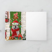 Engelse Bulldog Kerstmis   Kaart (Binnen)