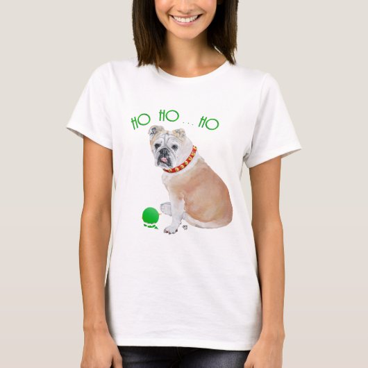 Engelse Bulldog Kerstmis T-shirt (Voorkant)