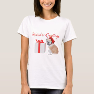 Engelse Bulldog Kerstmis T-shirt