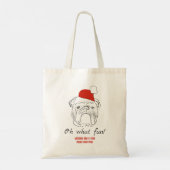 Engelse Bulldog Kerstmis Tote Bag (Achterkant)