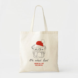 Engelse Bulldog Kerstmis Tote Bag