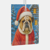 Engelse Bulldog Kerstversiering Glas Ornament (Voorkant Rechts)