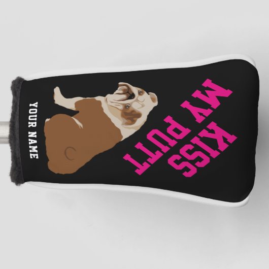Engelse Bulldog Kiss My Putt Headcover (Voorkant)