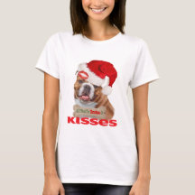 Engelse Bulldog Kisses voor kerstkleding