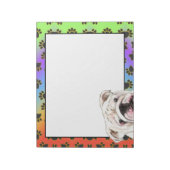 Engelse Bulldog kleurful dog paw patroon Blocnote (Linkerzijde)