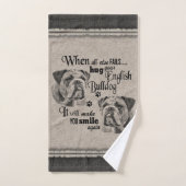 Engelse Bulldog-kunst wanneer alles mislukt, quote Bad Handdoek (Handdoek)