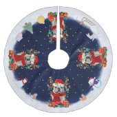Engelse Bulldog Laat het sneeuwen Kerstboom Rok (Voorkant)